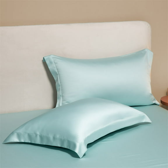 Zhuge 2Pcs 60 tencel pillowcases Start your dream night with this comfortable, breathable pillowcase 18.9x29.13inch(Light blue