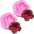 thumbnail image 1 of Zhuge 2Pcs Mini Silicone Molds Cake Baking Cups Silicone Mold 3D Flower Hibiscus Silicone Molds Cake Candy Chocolate Sugarcraft Baking Tool Mould, 1 of 4