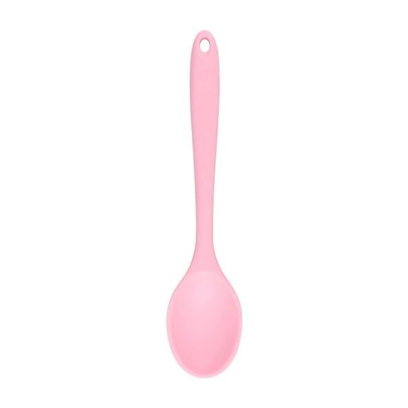 Zhuge 2Pcs Small Silicone Spoons, Silicone Tea Spoon for Kitchen Cooking Baking Stirring-Pink