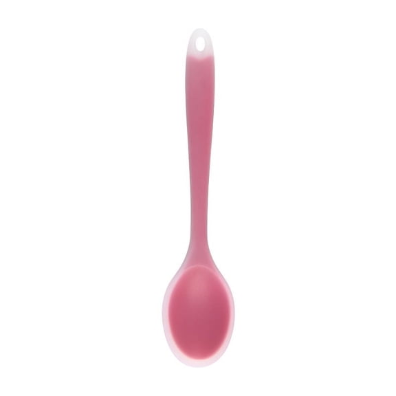 Zhuge 2Pcs Small Silicone Spoons, Silicone Tea Spoon for Kitchen Cooking Baking Stirring-Red A