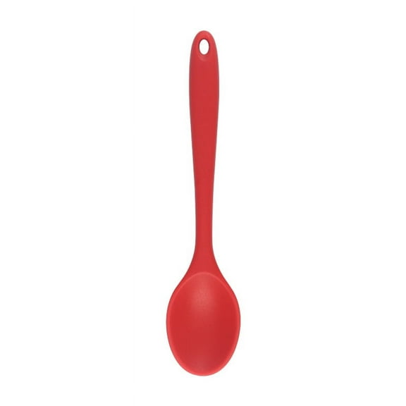 Zhuge 2Pcs Small Silicone Spoons, Silicone Tea Spoon for Kitchen Cooking Baking Stirring-Red