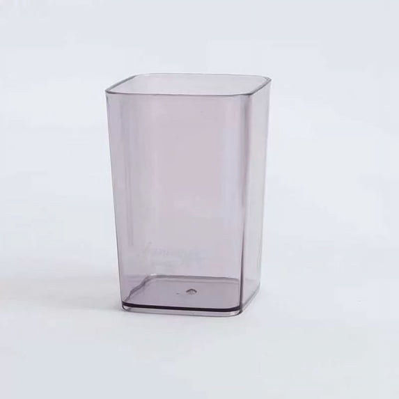 Zhuge 2pcs Clear Square Toothbrush Holder or Bathroom Tumbler Cup Shatter-Proof, Stylish, Durable-Light Purple
