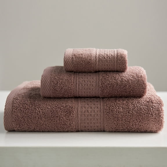 Zhuge 3 Pack Ultra Soft Cotton Towel Set, Includes 28x55 Inch Bath Towel, 13x29 Inch Hand Towel & 13x13 Inch Wash Cloth, Perfect for Daily Use, Compact & Lightweight, Coffee