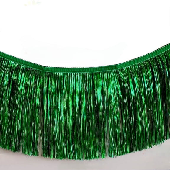 Zhuge 3 Packs 118*11.8in Thickened encryption Foil Fringe Garland Metallic Tinsel Foil Garland Wall Hanging Fringe Banner for Wedding Birthday Parties Holiday Decorations and More,Green