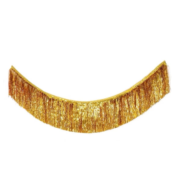 Zhuge 3 Packs 118*11.8in Thickened encryption Foil Fringe Garland Metallic Tinsel Foil Garland Wall Hanging Fringe Banner for Wedding Birthday Parties Holiday Decorations and More,Golden
