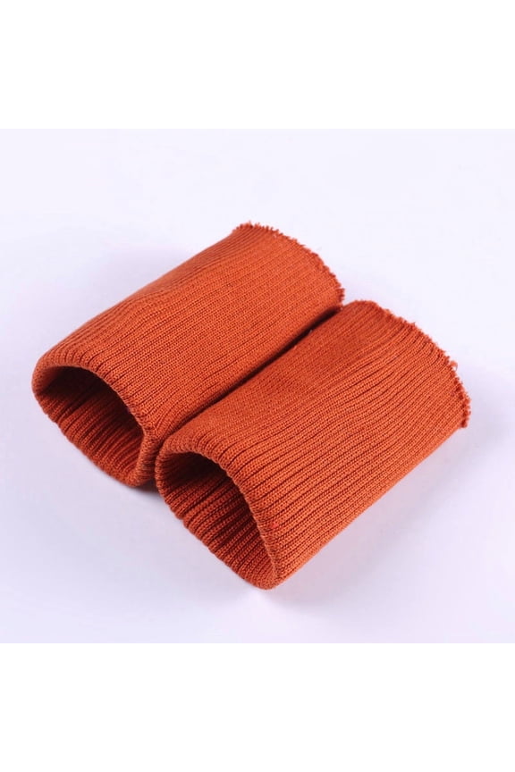 3 Pair Tubular Knit Rib Cuffing Fabric, Stretchy Replacement Material for Sweatshirt Jacket Coat Sleeve Cuff, Ideal for Sewing DIY Craft Projects, Orange