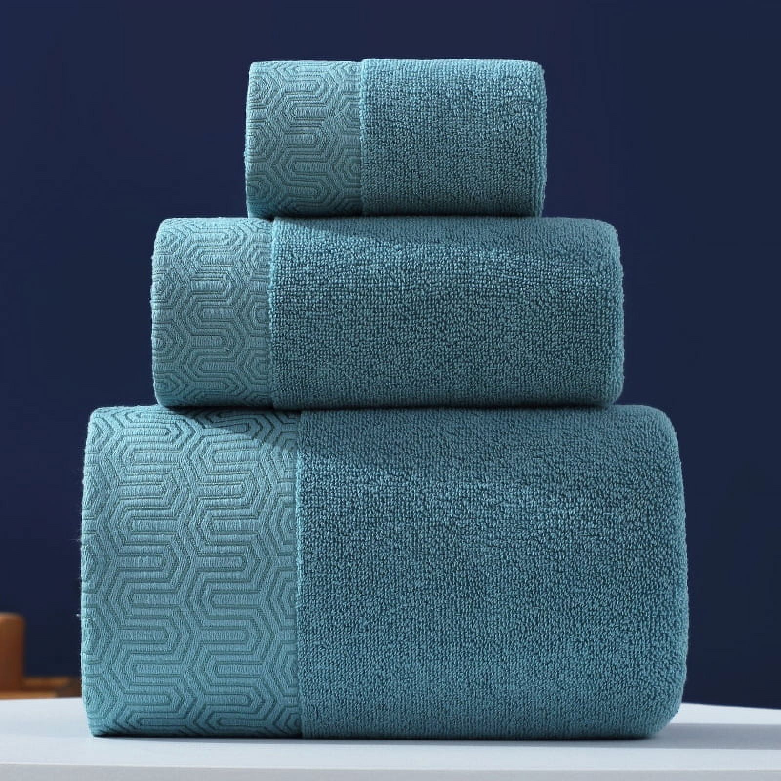 Zhuge 3 Piece Bath Towel Set, Combed Cotton Bath Towels Absorbent Bath ...