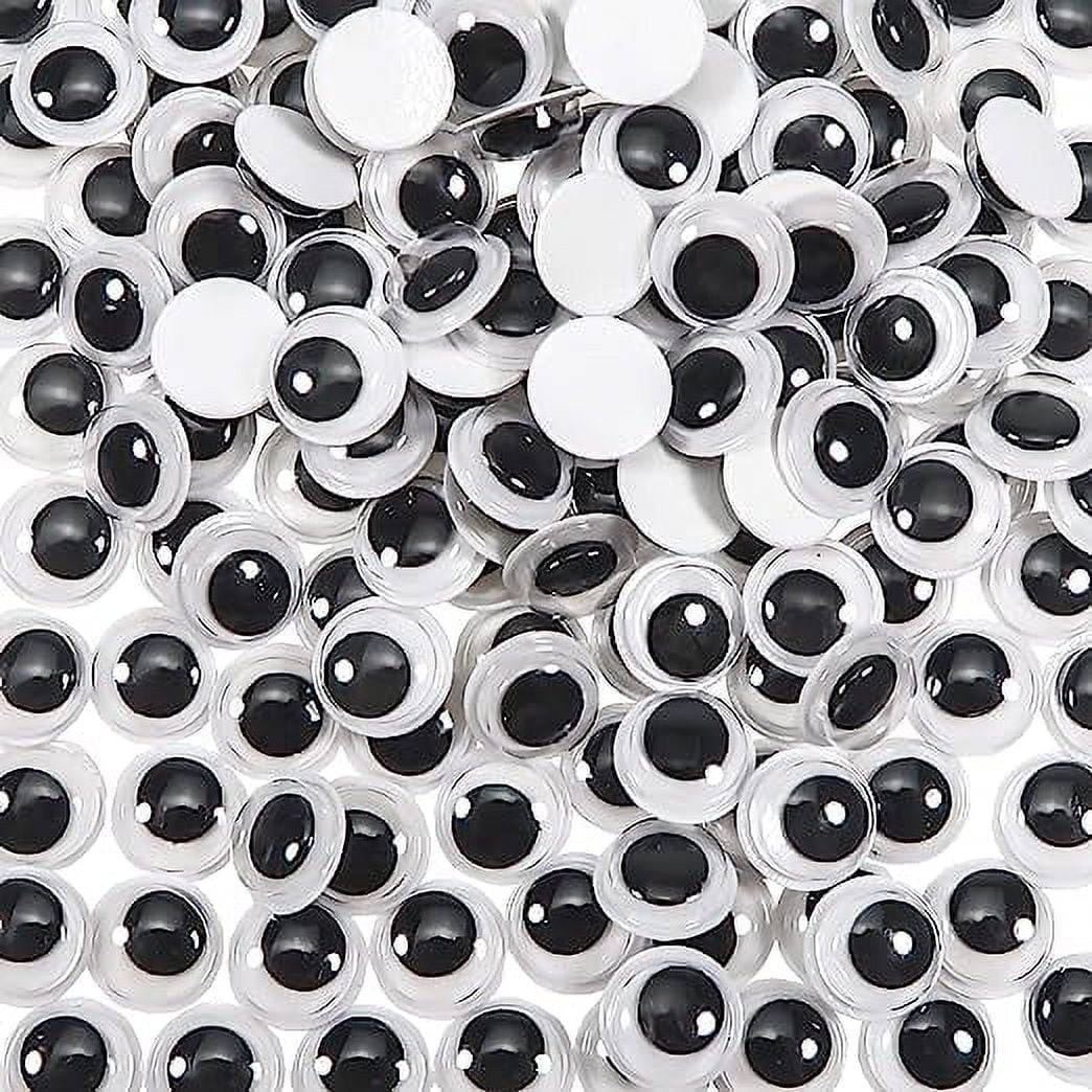 Zhuge 300pcs 10mm Plastic Wiggle Googly Eyes Self Adhesive Black Round