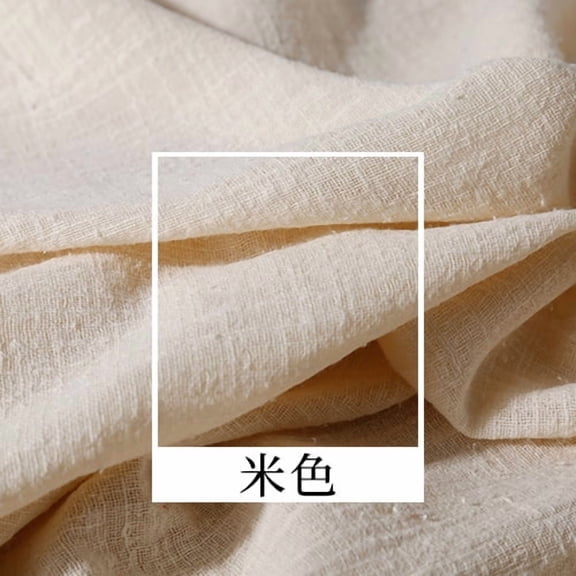 Zhuge 3951 Inch Cotton Linen Wrinkle Texture Fabric, Premium Soft Textured Material for DIY Sewing, Craft Projects & Home Decoration, Beige