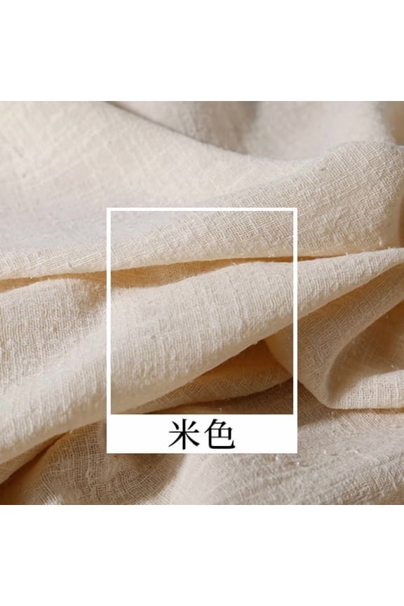 3951 Inch Cotton Linen Wrinkle Texture Fabric, Premium Soft Textured Material for DIY Sewing, Craft Projects & Home Decoration, Beige