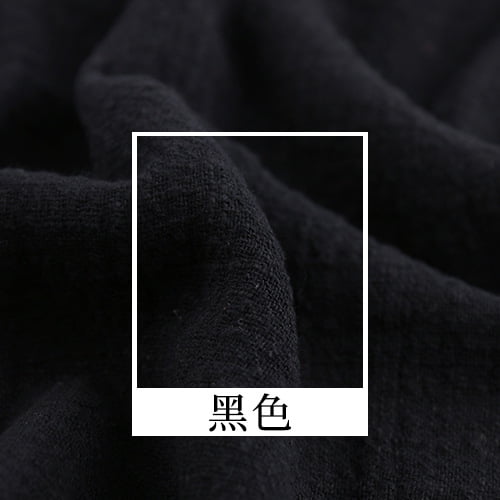 Zhuge 3951 Inch Cotton Linen Wrinkle Texture Fabric, Premium Soft Textured Material for DIY Sewing, Craft Projects & Home Decoration, Black