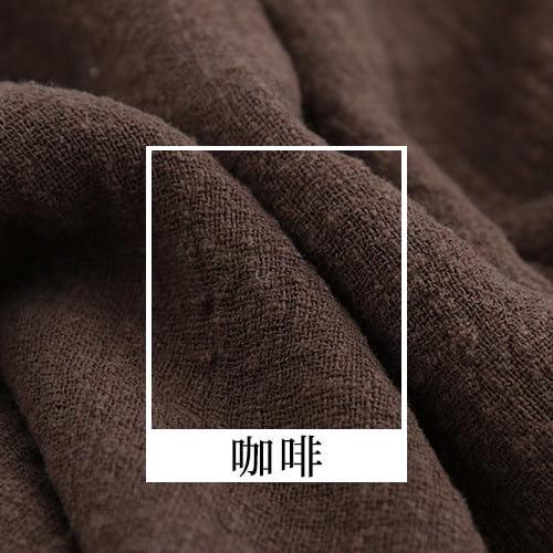 Zhuge 3951 Inch Cotton Linen Wrinkle Texture Fabric, Premium Soft Textured Material for DIY Sewing, Craft Projects & Home Decoration, Coffee Color