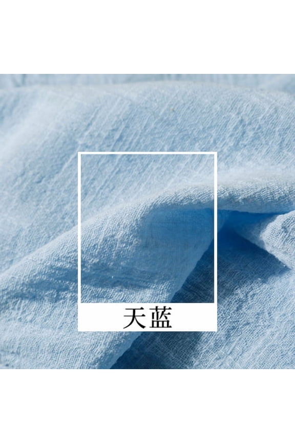 3951 Inch Cotton Linen Wrinkle Texture Fabric, Premium Soft Textured Material for DIY Sewing, Craft Projects & Home Decoration, Light Blue