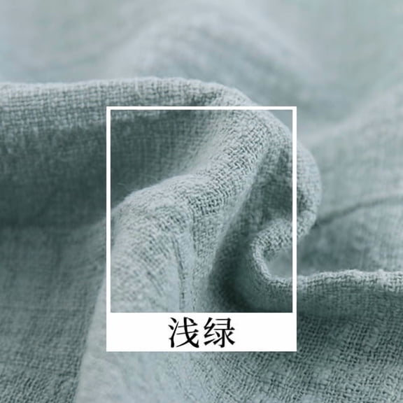 Zhuge 3951 Inch Cotton Linen Wrinkle Texture Fabric, Premium Soft Textured Material for DIY Sewing, Craft Projects & Home Decoration, Light Green