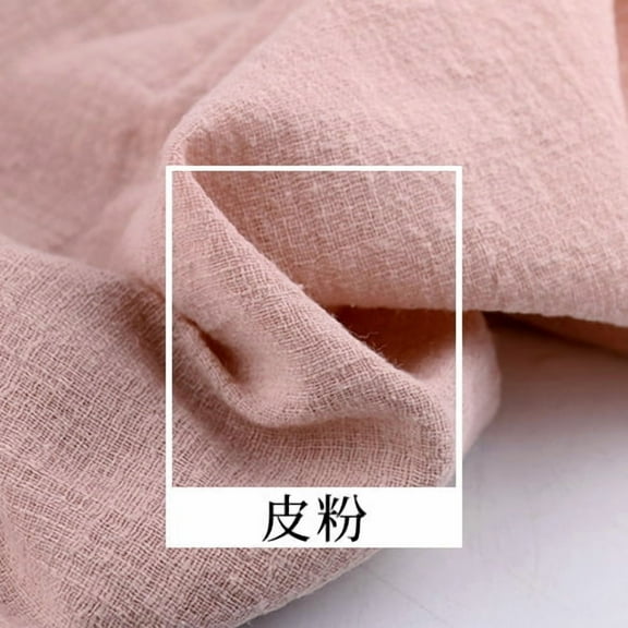 Zhuge 3951 Inch Cotton Linen Wrinkle Texture Fabric, Premium Soft Textured Material for DIY Sewing, Craft Projects & Home Decoration, Pink
