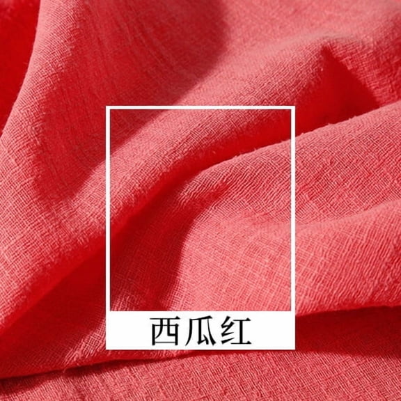 Zhuge 3951 Inch Cotton Linen Wrinkle Texture Fabric, Premium Soft Textured Material for DIY Sewing, Craft Projects & Home Decoration, Red A