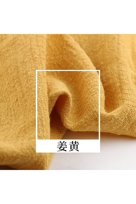 3951 Inch Cotton Linen Wrinkle Texture Fabric, Premium Soft Textured Material for DIY Sewing, Craft Projects & Home Decoration, Yellow