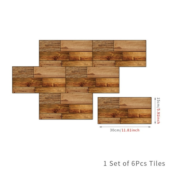 Zhuge 3D slate brick pasting wallpaper, waterproof, removable adhesive, artificial brick wallpaper, bathroom, kitchen tailboard, fireplace, chimney decoration (brown, 6 sheets)