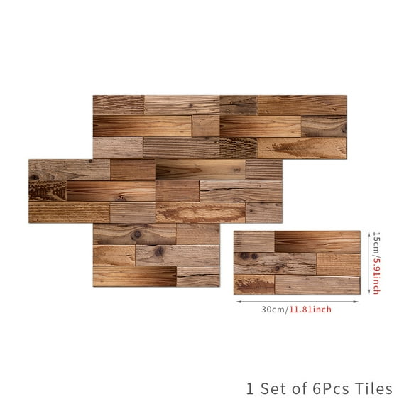 Zhuge 3D slate brick pasting wallpaper, waterproof, removable adhesive, artificial brick wallpaper, bathroom, kitchen tailboard, fireplace, chimney decoration (brown, 6 sheets)