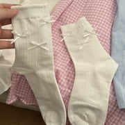 Zhuge 3Pairs Women Lace Socks Ruffle Frilly Socks - Comfortable Cotton Socks Cute Socks Princess Lolita for Ladies Gril White B