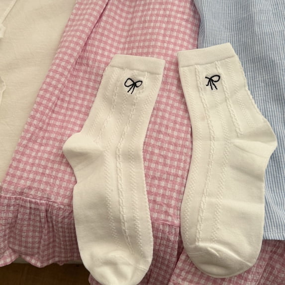 Zhuge 3Pairs Women Lace Socks Ruffle Frilly Socks - Comfortable Cotton Socks Cute Socks Princess Lolita for Ladies Gril,White C