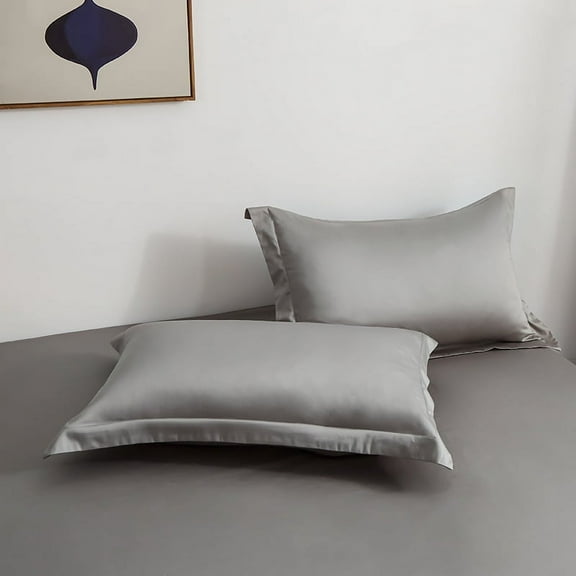 Zhuge 3Pcs Cotton pillowcase solid color Say goodbye to sultry, cool feeling technology pillowcase, summer cool and good sleep must 18.5x29.13inch(gray