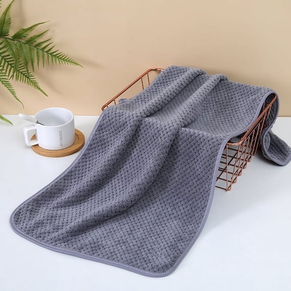 Zhuge 3pcs High density coral fleece towel, Home Soft Cotton Ultra-Soft 100% Cotton Hand Towel Highly Absorbent for Shower, Pool, Spa, and Gym 27.56x55.12inch ,gray