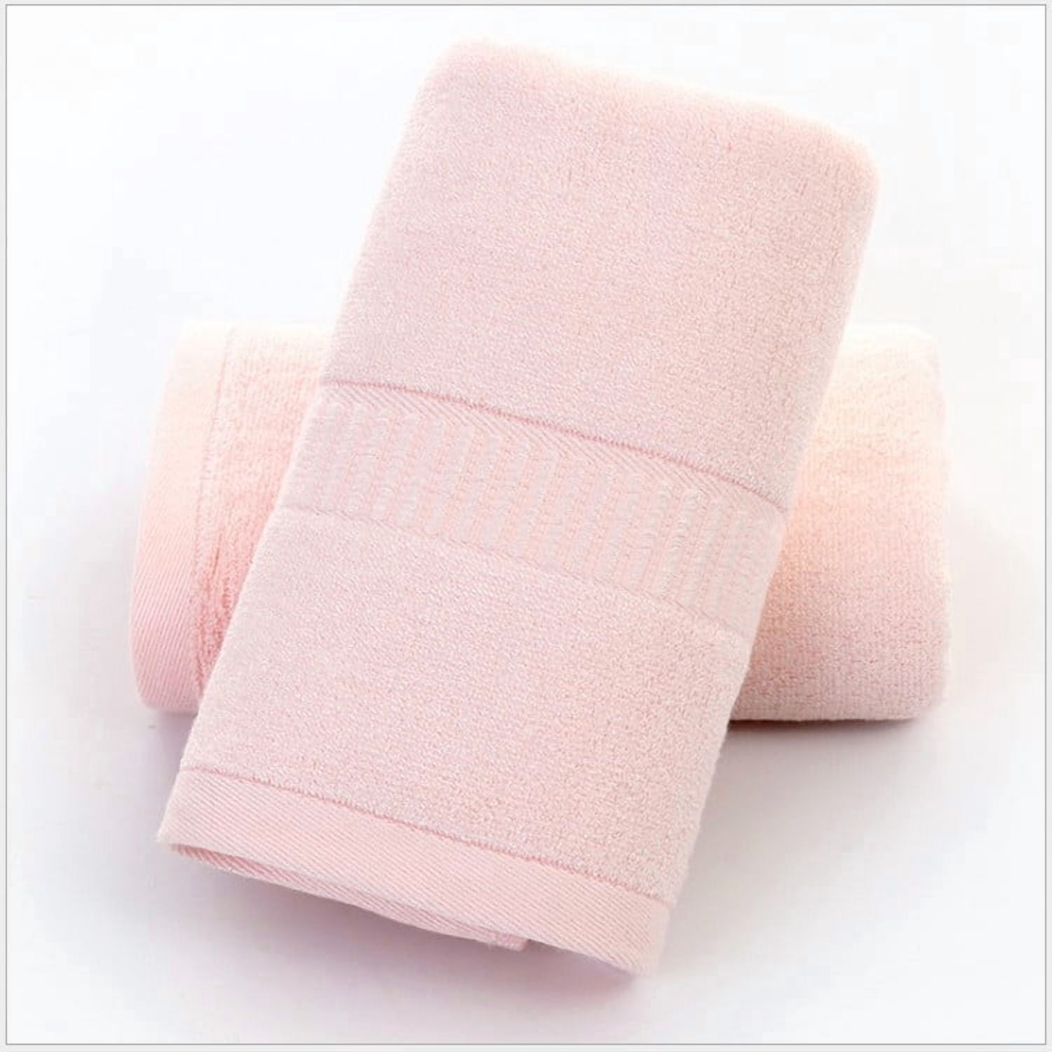 Zhuge 4-Pack Bamboo Fiber Face Wash Cloths 30×13.4in, Ultra Soft Gentle Bathroom Towels, Highly Absorbent for Daily Facial Cleansing & Home Skin Care, Pink