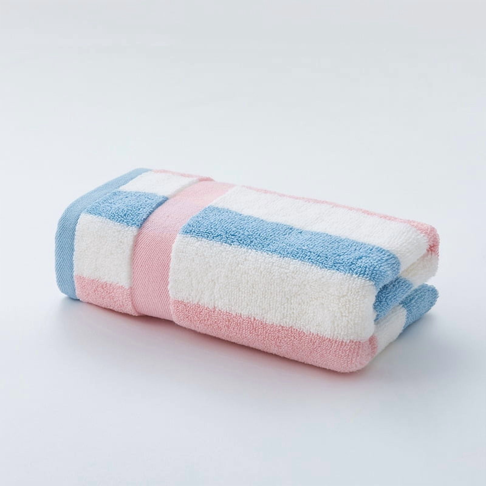 Zhuge 4 Pack Pink + Blue Striped Cotton Hand Towels 13x30 Inches, Super Soft Highly Absorbent Decorative Towel Set for Bathroom, Kitchen & Guest Rooms