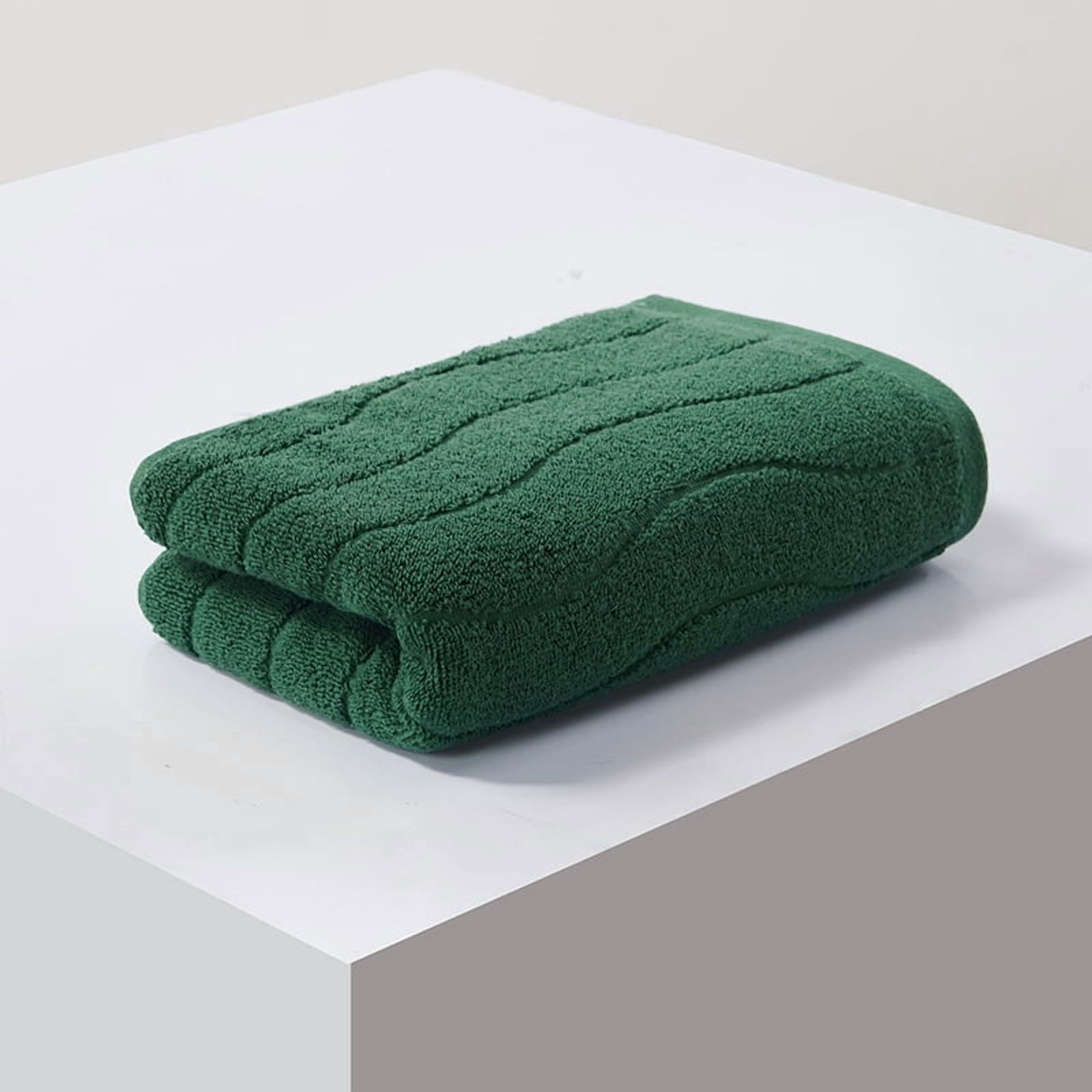 Zhuge 4 Pack Dark Green Wavy Stripe Cotton Hand Towels 13x29 Inches, Ultra Soft Highly Absorbent Small Towels for Bathroom Vanity & Daily Use