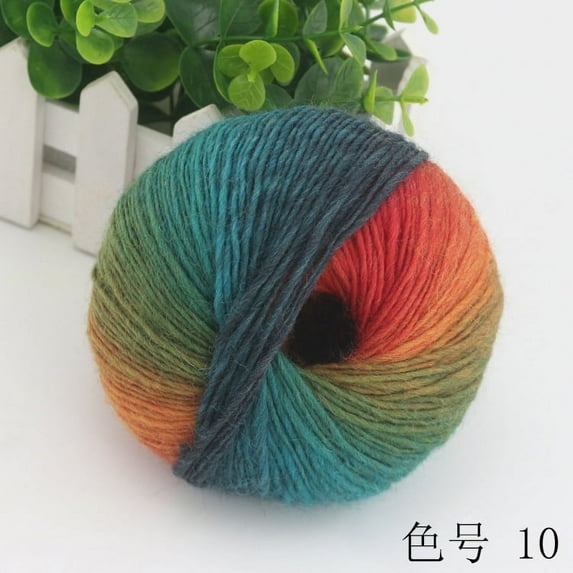 Zhuge 4 Pack Rainbow Soft Gradient Wool Yarn - 100% Natural Multi-Color for Knitting & Crocheting Length 180m×4，784yds，200g，J