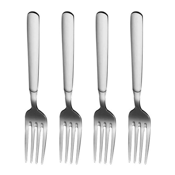 Zhuge 4-Piece Stainless Steel Fork Set - Food-Grade, Mirror Polished, Dishwasher Safe - Silver