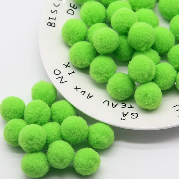 Zhuge 450 Pieces 10mm Small Fuzzy Balls for DIY Craft Projects, Bulk Soft Fluffy Craft Balls for Art Creation, Hobby Supplies & Christmas Holiday Party Decorations, Fruit Green