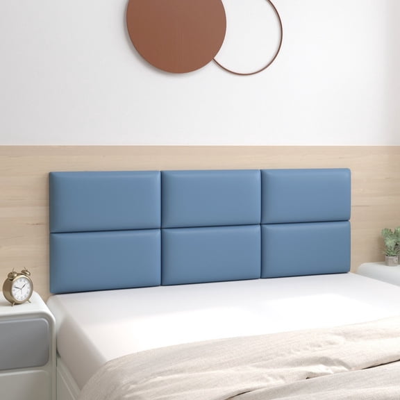 Zhuge 47.2*15.8in Wall-Mounted Upholstered Headboard Panels, Anti-Collision Shock-Absorbent Wall Padding for Playroom, Bedroom & Nursery Modern Accent Wall Decor, Blue B