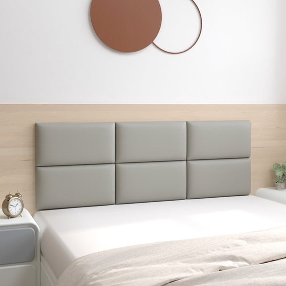 Zhuge 47.2*19.7in Wall-Mounted Upholstered Headboard Panels, Anti-Collision Shock-Absorbent Wall Padding for Playroom, Bedroom & Nursery Modern Accent Wall Decor, Medium Gray B