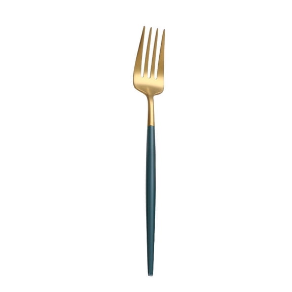 Zhuge 4Pcs Dinner Forks Stainless Steel Silverware Forks Modern Flatware Cutlery Forks-Gond Green