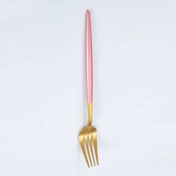 Zhuge 4Pcs Dinner Forks Stainless Steel Silverware Forks Modern Flatware Cutlery Forks-Gond Pink