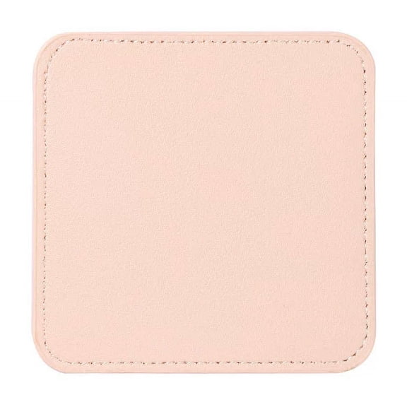 Zhuge 4Pcs PU Leather Coasters Round Waterproof Non-Slip Coasters for Coffee,Tea Cups-3.54*3.54inch,Pink