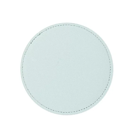 Zhuge 4Pcs PU Leather Coasters Round Waterproof Non-Slip Coasters for Coffee,Tea Cups-3.93*3.93inch,Blue