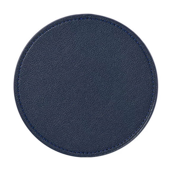 Zhuge 4Pcs PU Leather Coasters Round Waterproof Non-Slip Coasters for Coffee,Tea Cups-3.93*3.93inch,Dark Blue