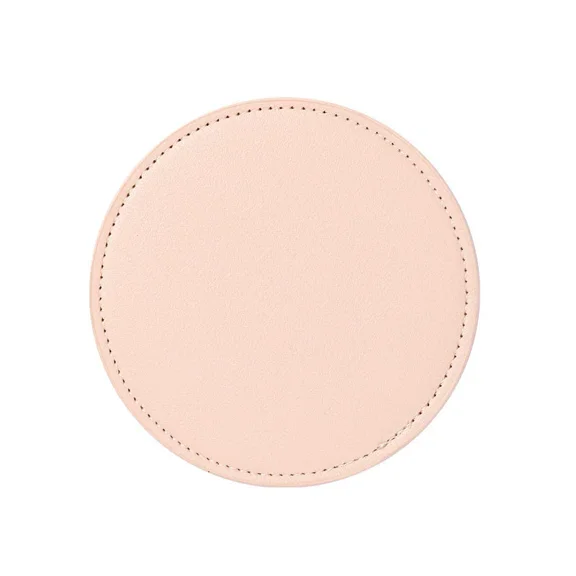Zhuge 4Pcs PU Leather Coasters Round Waterproof Non-Slip Coasters for Coffee,Tea Cups-3.93*3.93inch,Pink