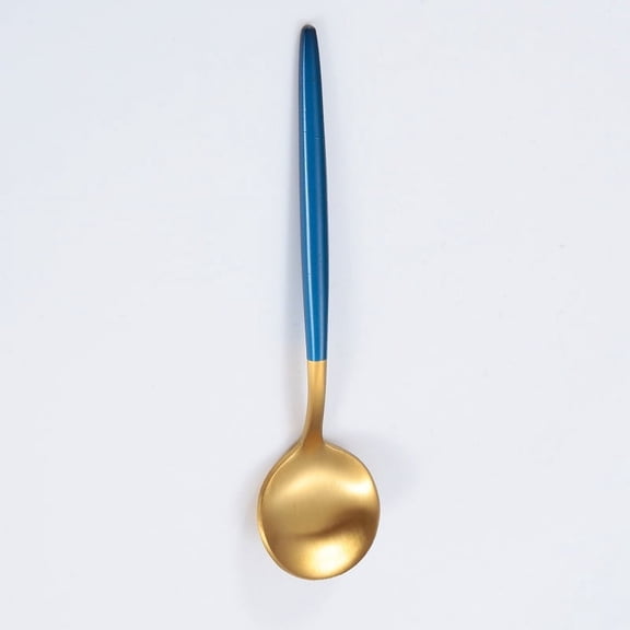 Zhuge 4Pcs Stainless Steel Spoon Cutlery Table Spoon for Home, Kitchen & Restaurant-Gond Blue