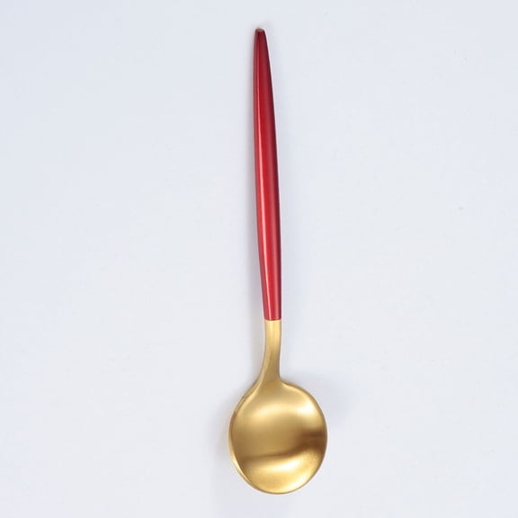 Zhuge 4Pcs Stainless Steel Spoon Cutlery Table Spoon for Home, Kitchen & Restaurant-Gond Red