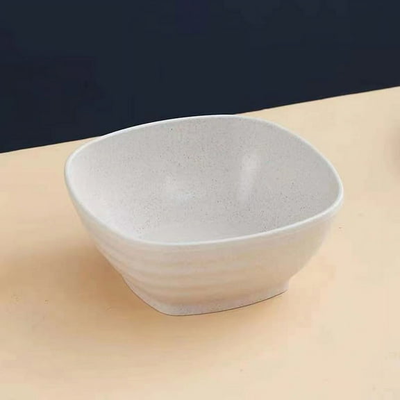 Zhuge 4pcs 5.51nch Square Wheat Straw Kitchen Bowls forUnbreakable Wheat Straw Cereal Bowls, Dipping Saucers for Side Dishes,Soup, Salad, Fruit, DessertBeige