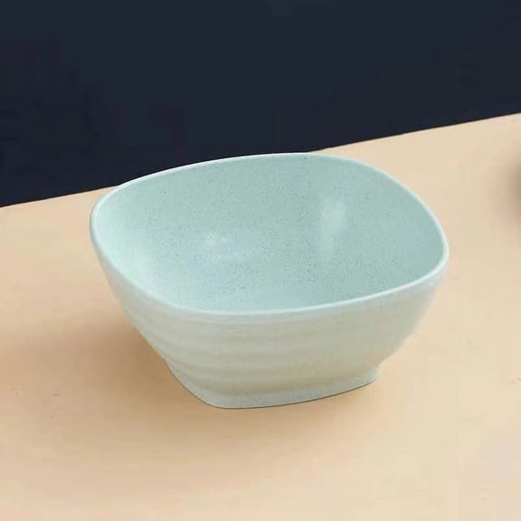 Zhuge 4pcs 5.51nch Square Wheat Straw Kitchen Bowls forUnbreakable Wheat Straw Cereal Bowls, Dipping Saucers for Side Dishes,Soup, Salad, Fruit, DessertGreen