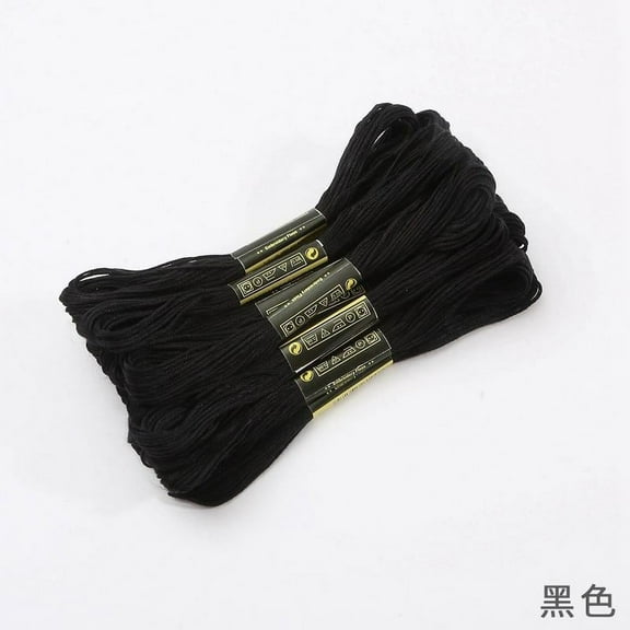 Zhuge 5 Skeins Embroidery Floss Red Color, Friendship Bracelet String Cross Stitch Embroidery Thread Floss Bracelet Making Yarn, Craft FlossBlack