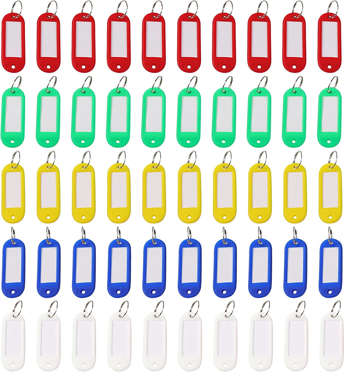 Keychain Color Id Zhuge 50 Pcs Assorted Color Key ID Label Tags Split Ring Keyring ...