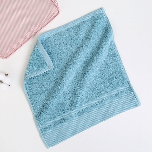 Zhuge 6 Pack 100% Cotton Washcloths Set, Ultra Soft Highly Absorbent Face Cloths & Fingertip Towels for Daily Bathroom & Facial Cleansing Use,Light Blue