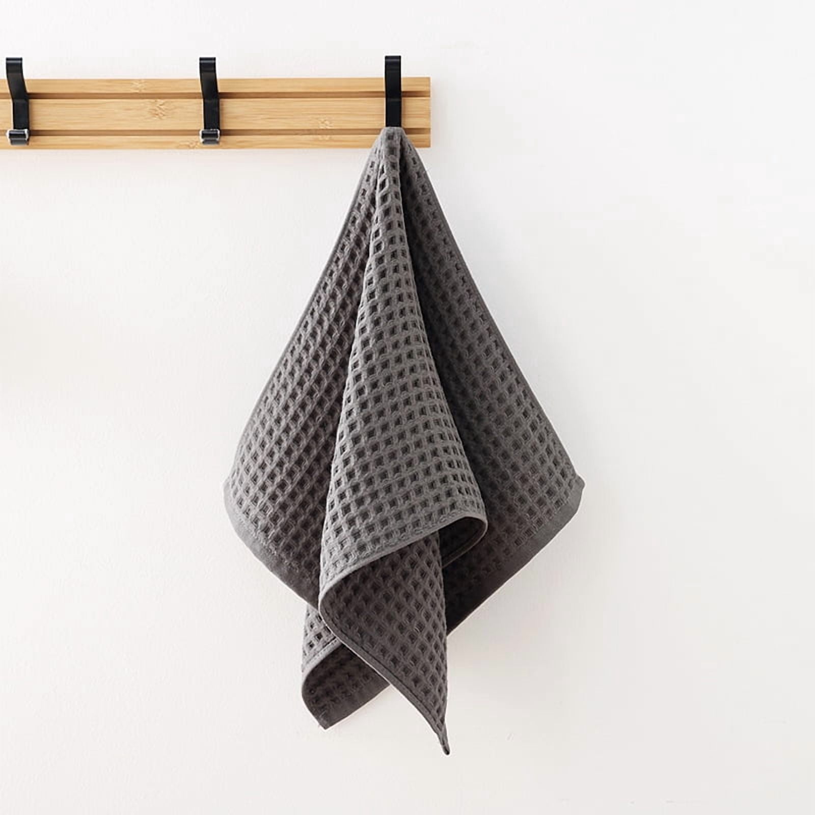 Zhuge 6 Pack 34x73cm Microfiber Waffle Face Towels, Soft Absorbent Fast Drying Facial Towels, Grey