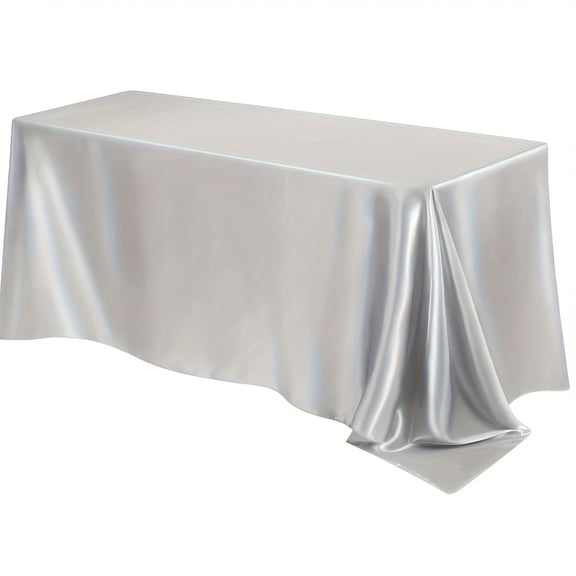 Zhuge 6 Pack 60"x120" Silky Satin Rectangle Tablecloths, Elegant Table Covers for Wedding Banquet & Indoor Outdoor Dining Decor, Grey
